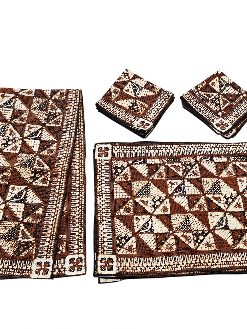 Batik Print Table Linen Set 13 Pc 1 Runner 6 Placemats 6 Napkins